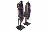 Massive Amethyst Geode Pair With Exceptional Color - Uruguay #171882-2